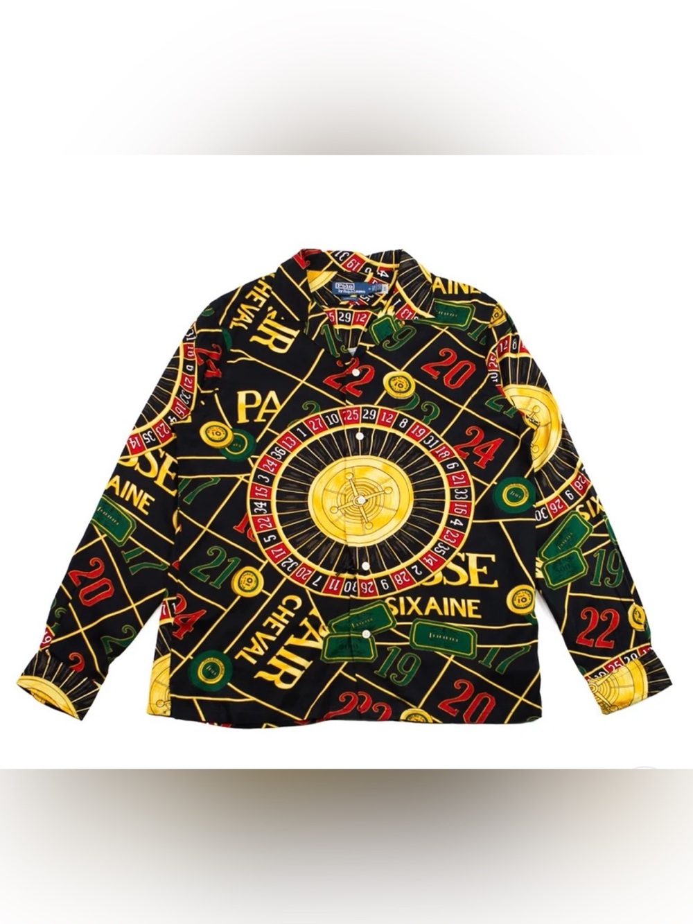 Polo Casino Roulette Print Long-Sleeve Shirt - Black/Gold